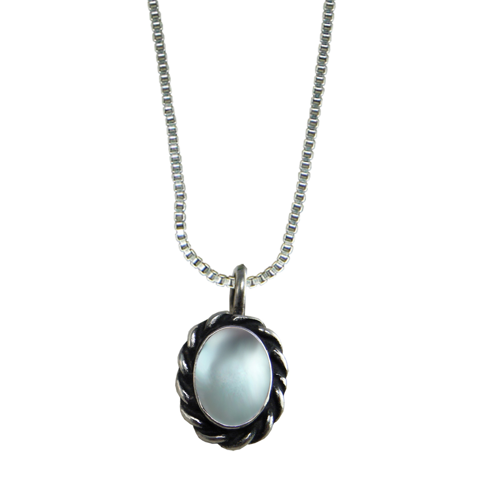 Sterling Silver Little Blue Topaz Pendant Necklace